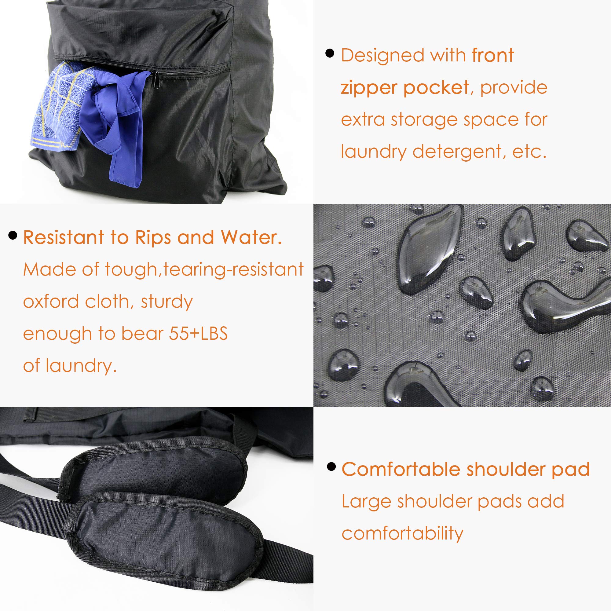 BeeGreen Extra Large Laundry Backpack Bag - Heavy Duty Ripstop Polyester, 15.75" X 28.75" - View #2