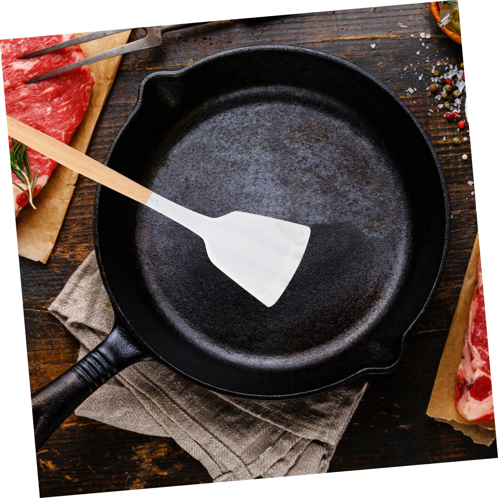 12pezzi Utensili Da Cucina Silicone Manici Legno e Contenitore Strumenti Antiadherenti Per Cottura Per Chef e Appassionati Di Cucina