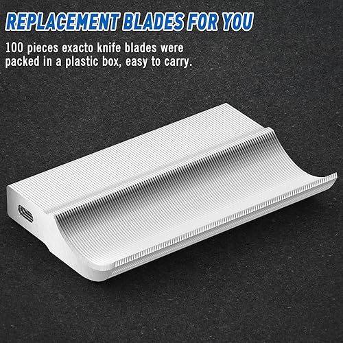 Vista 25 de DIYSELF Exacto Paquete de 100 cuchillas de repuesto para cuchillos de hobby, repuestos de cuchillas de hobby, hoja Exacto, acero al carbono