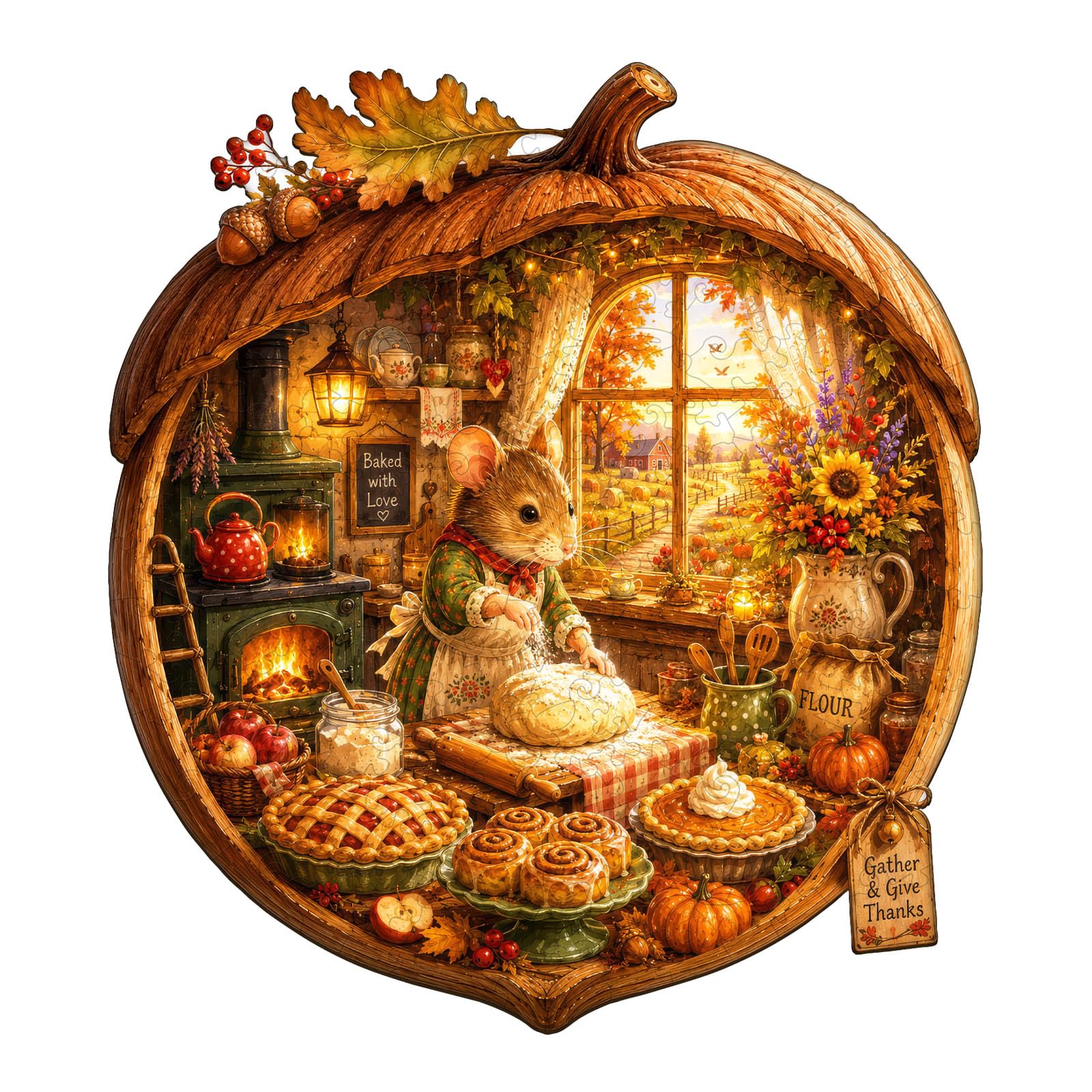 Holzpuzzles für Erwachsene – 34 × 30 cm Puzzle mit Eichel-Bäckerei | 265-teilige Puzzles, ideale Geschenke zum Geburtstag, Weihnachten und Dankeschön für Damen, Herren und Puzzleliebhaber
