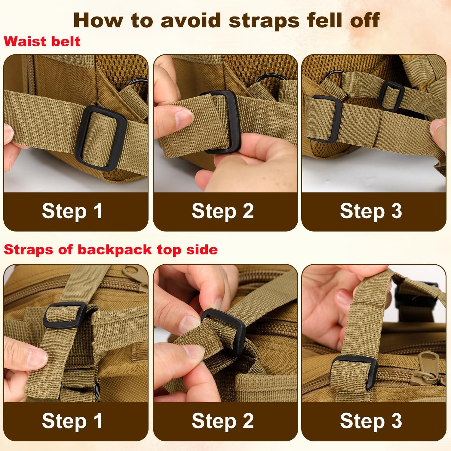 Tactical Backpack for Men Small Military Molle Backpack 30L Assault Pack Rucking Backpack for Hiking Camping Travel Fishing Outdoors (Khaki)