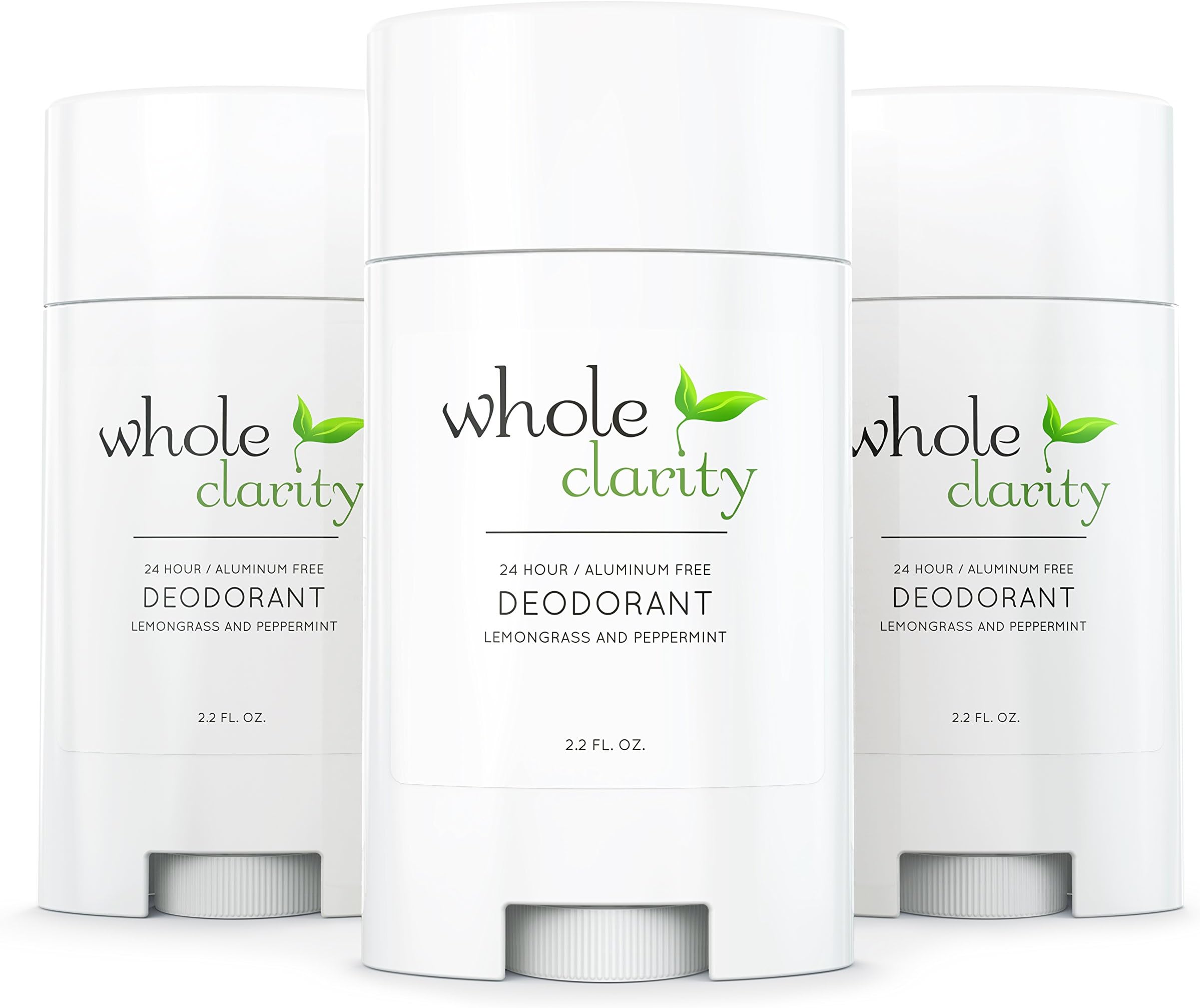 Aluminum Free Natural Organic Deodorant [Lemongrass Peppermint] for Men & Women - Vegan & Cruelty Free - High Performance - Hand Made in USA - 3.1 Oz [Multi-Pack of 3]