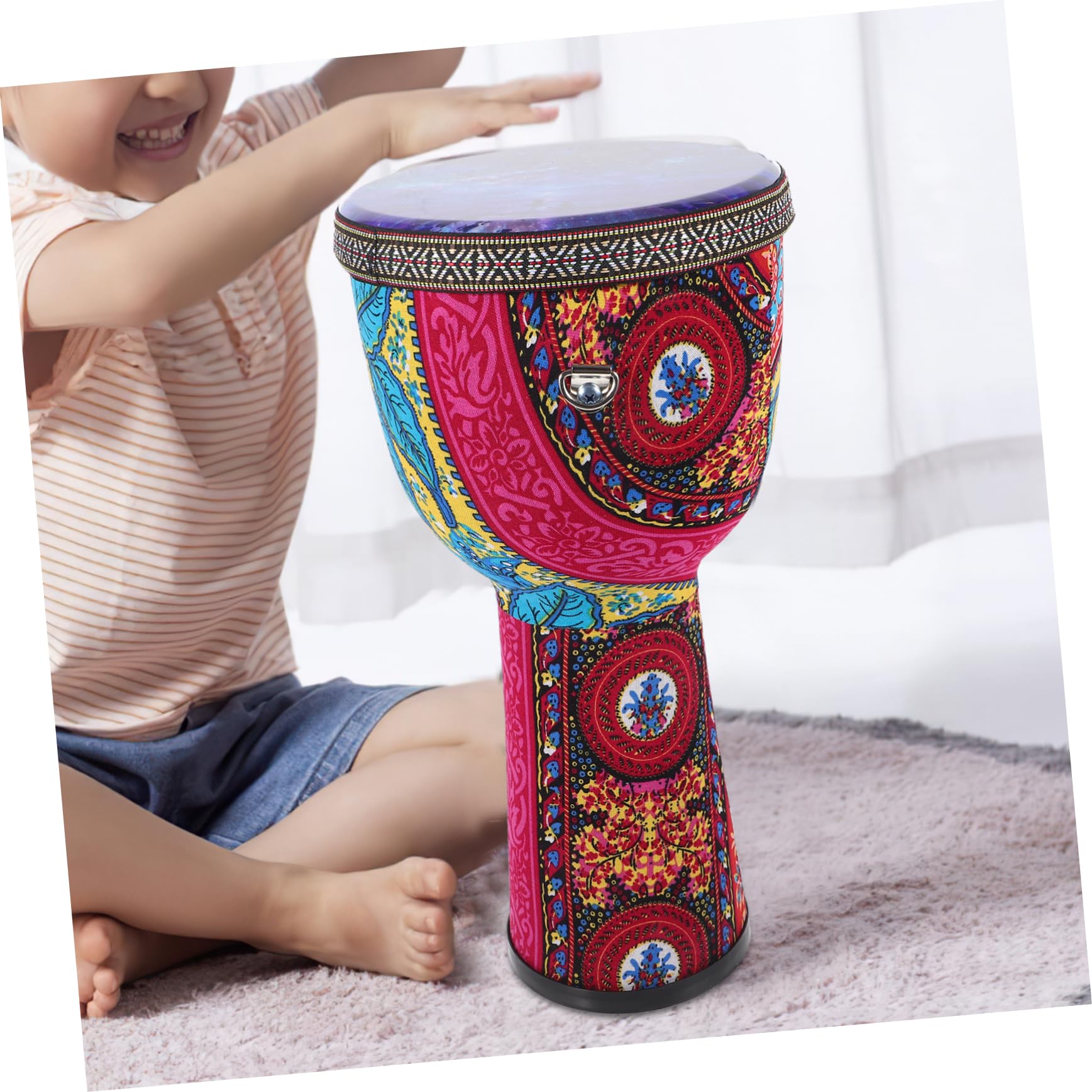 Djembé de Mano 8 Pulgadas para Niños y Principiantes | Pvc Ligero, Diseño Delicado y Acabado Fino, Portátil para Uso Diario Complemento de Baile