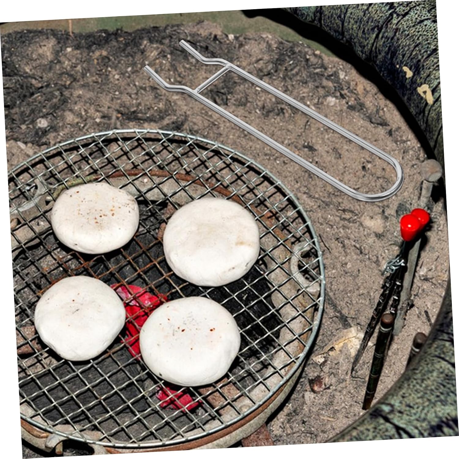 Toddmomy Stainless Steel Grill Grate Lifter Cooking Grid Gripper for Charcoal Gas Grills Ergonomic Design for Easy Handling Compact BBQ Accessory