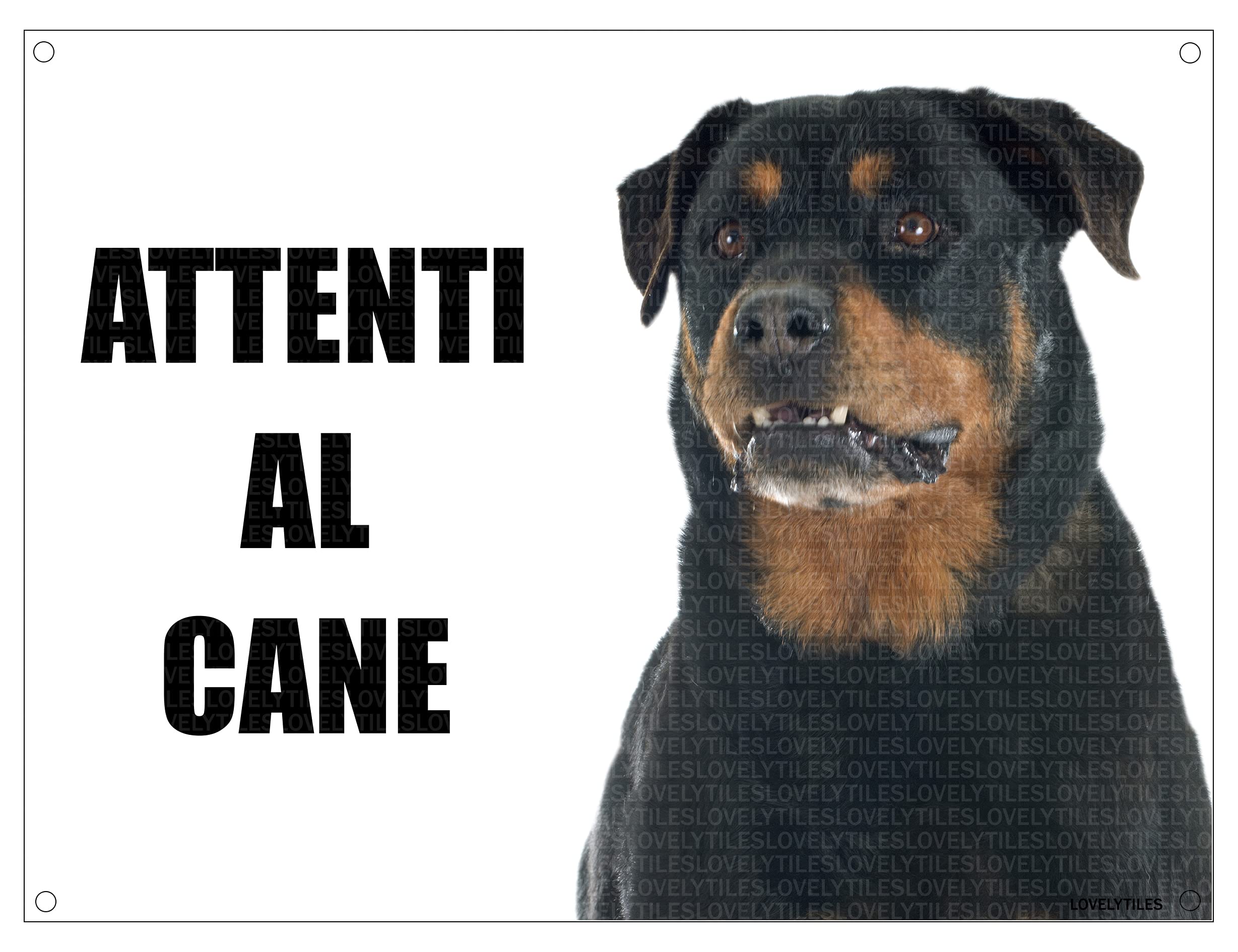 Cartello Attenzione Cane Rottweiler - Segnale Di Avviso Per Recinzione, Protezione Anti-intrusione Resistente Agli Agenti Atmosferici
