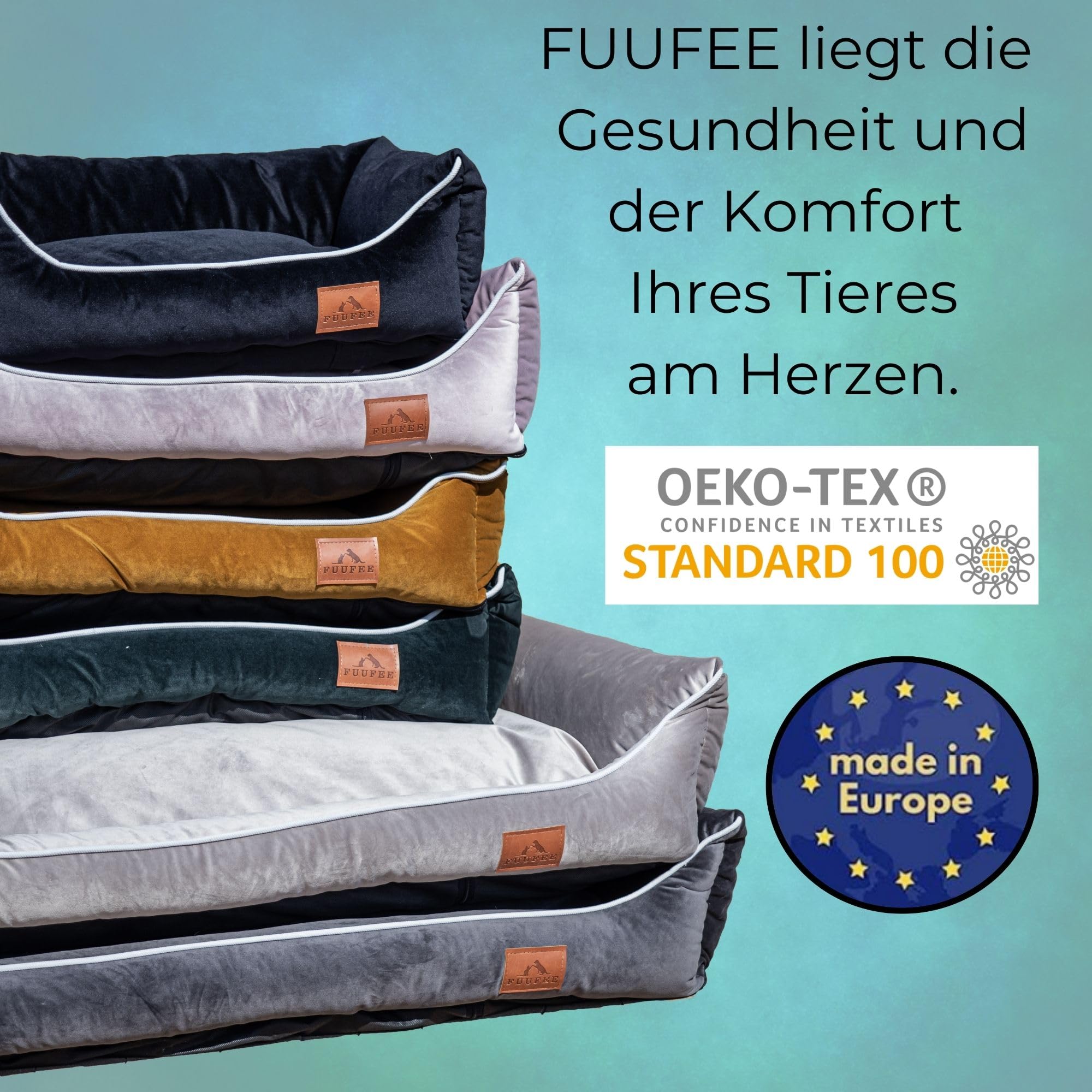 Hundebett XL | Hundesofa für Sehr Große Hunde 120 x 90 cm | Waschbar Hundebett | Abnehmbarer Bezug Mit Reissverschluss | Würzig