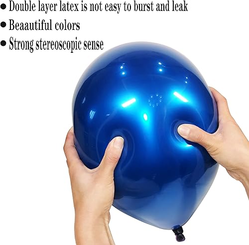 Miniatura 9 de Globo de látex de doble capa amarillo metálico cromado, 50 unidades, 12 pulgadas, globos de doble relleno que son más duraderos y más coloridos,