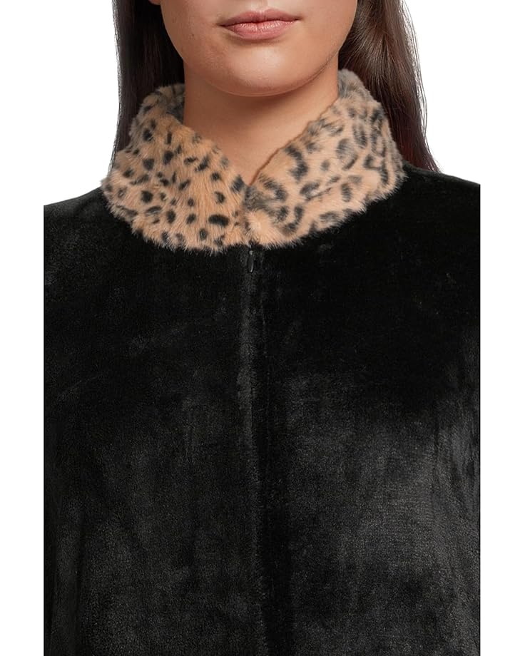 N by Natori Plush Lynx Mandarin Zip Caftan - #4 of 4