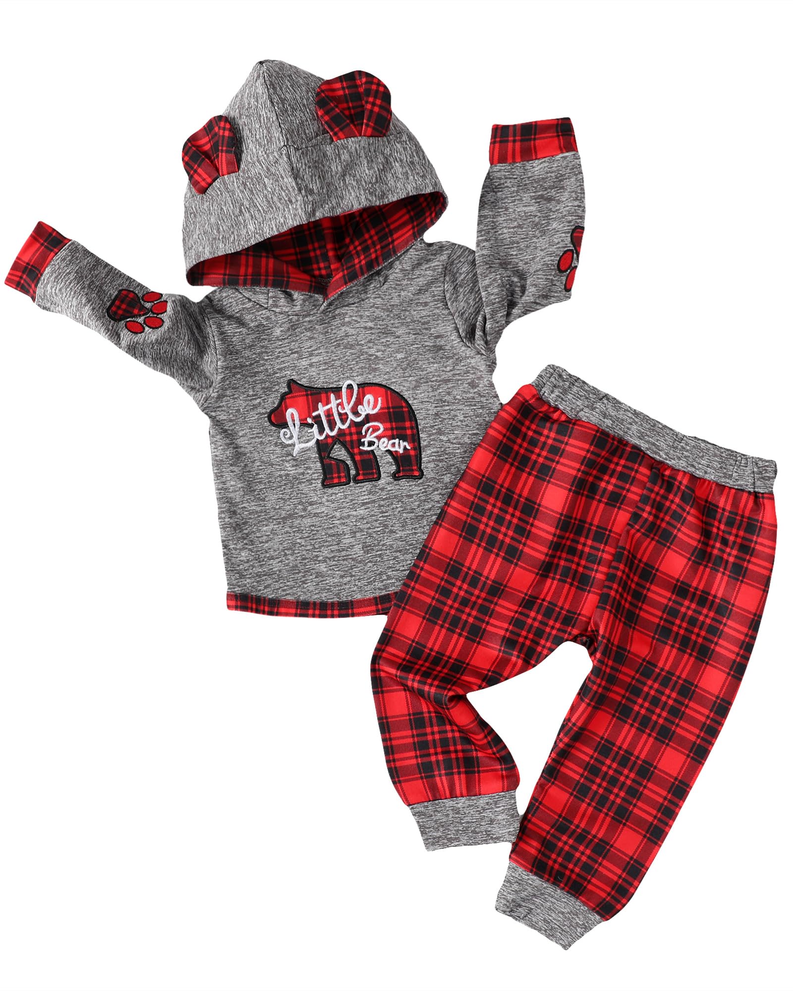 Toddler Baby Boy Clothes Infant Newborn Boy Outfit Long Sleeve Hoodie Sweatshirt Pants Fall Winter Clothes Set