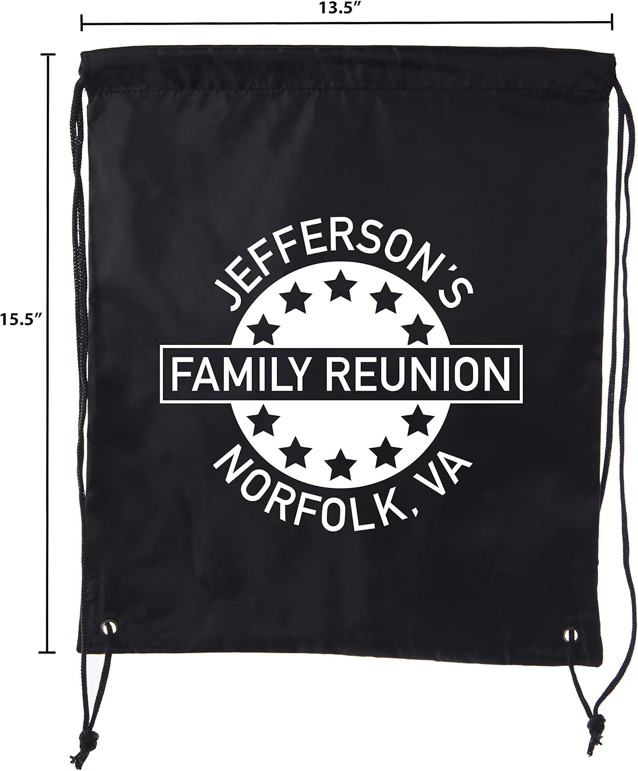 Star Emblem Custom Family Name and Location - Family Reunion Party Favor Bags