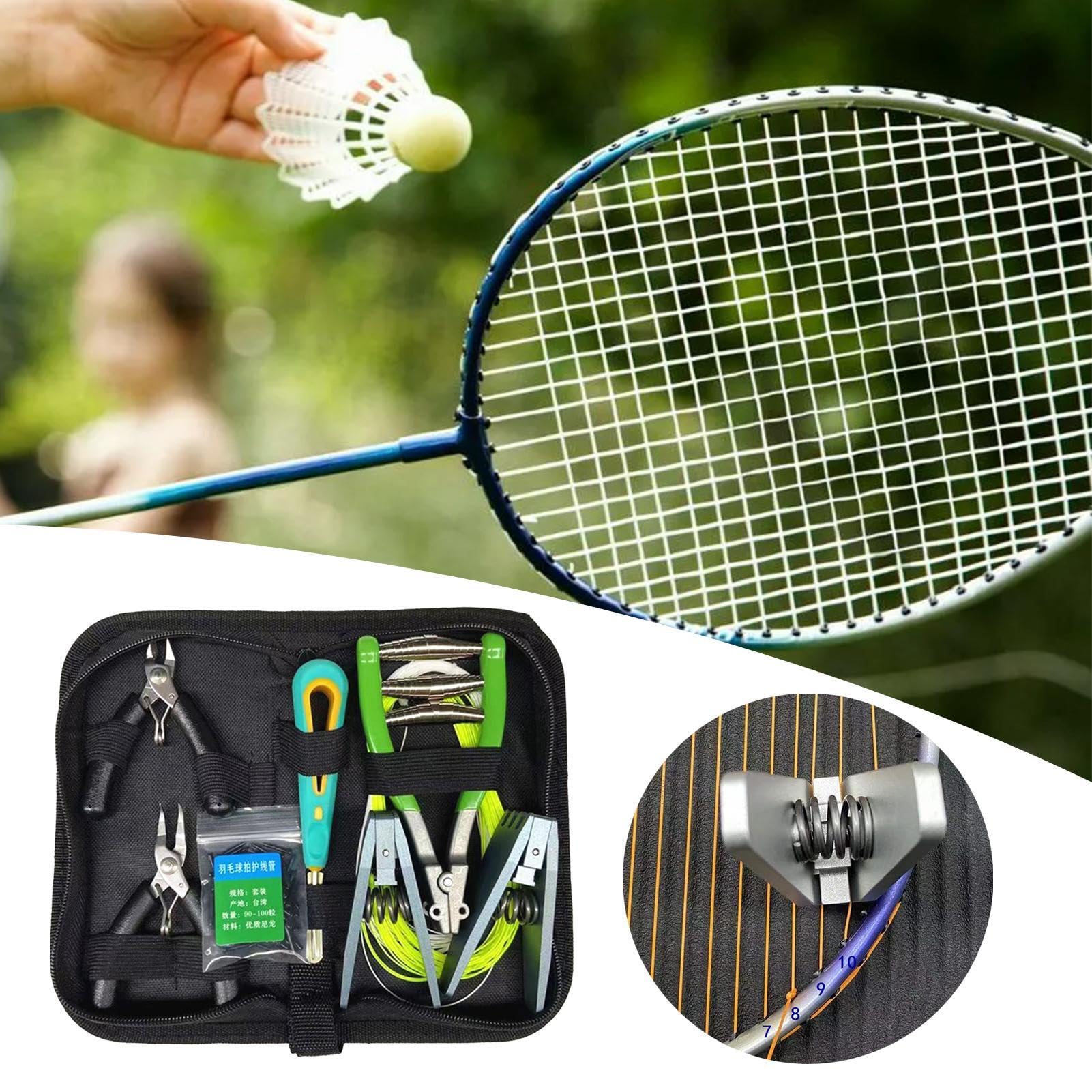Tennis-Bespannungsmaschinen und -Werkzeuge,Badminton-Startbespannungs-Klemmwerkzeuge - Hochfestes Tennis-Bespannungswerkzeug-Klemmwerkzeug-Set,Tennisschläger-Zubehör Besaitungsklemmen-Werkzeuge mit Au