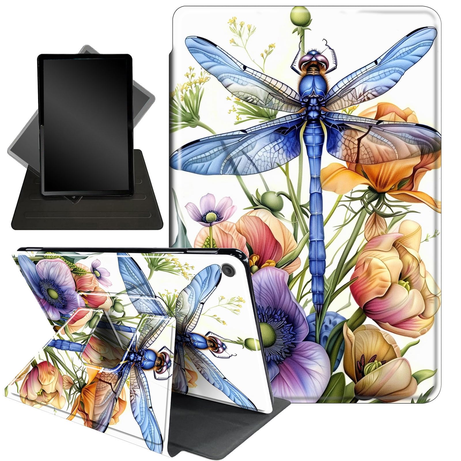 Case for Amazon Fire HD 10 Tablet (7th and 9th Generation, 2017 and 2019 Release),360 Degree Rotating Stand Smart Protective Case for Kindle Fire HD