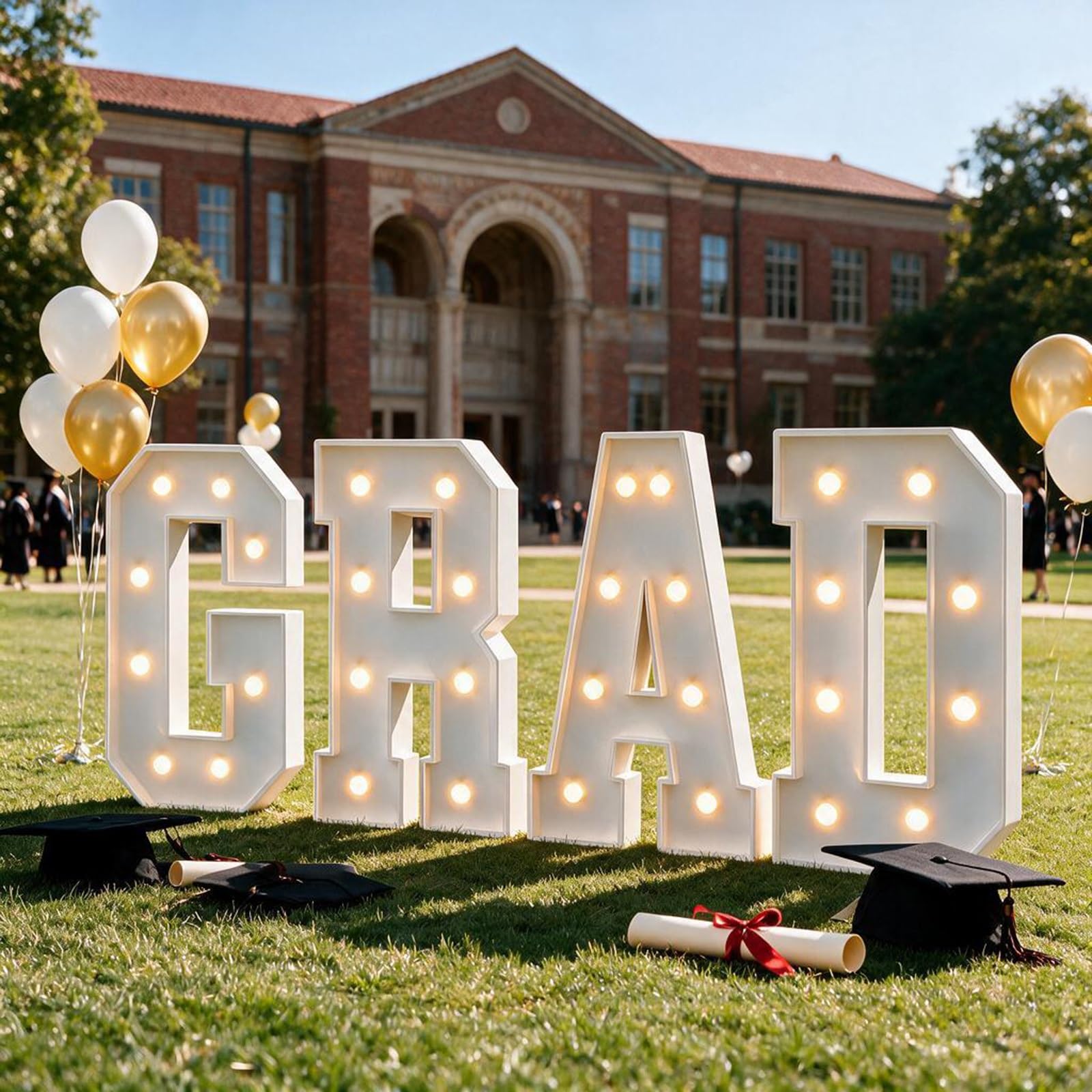 Lettere di Selezione a Led for Decorazioni di Laurea 2026 | Pannello Schiuma KT, Base Solida, Montaggio Facile, Trasportabile, Sfondo Laurea(Warm white,100cm)