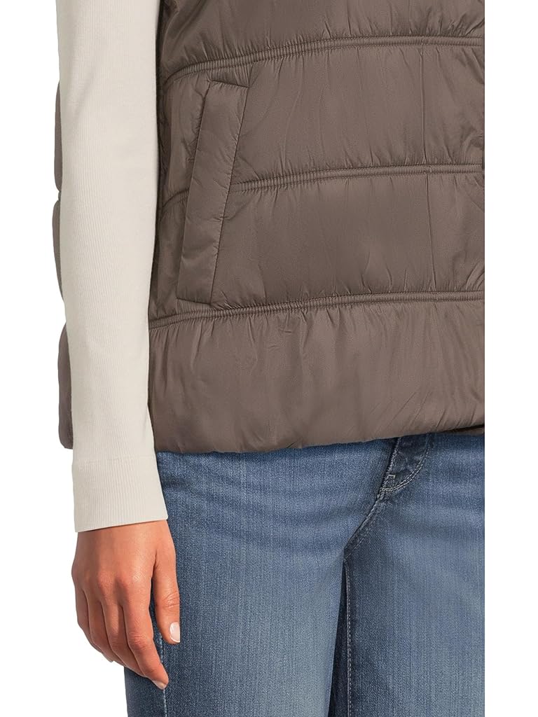 Brown Eileen Fisher Eggshell High Collar Vest