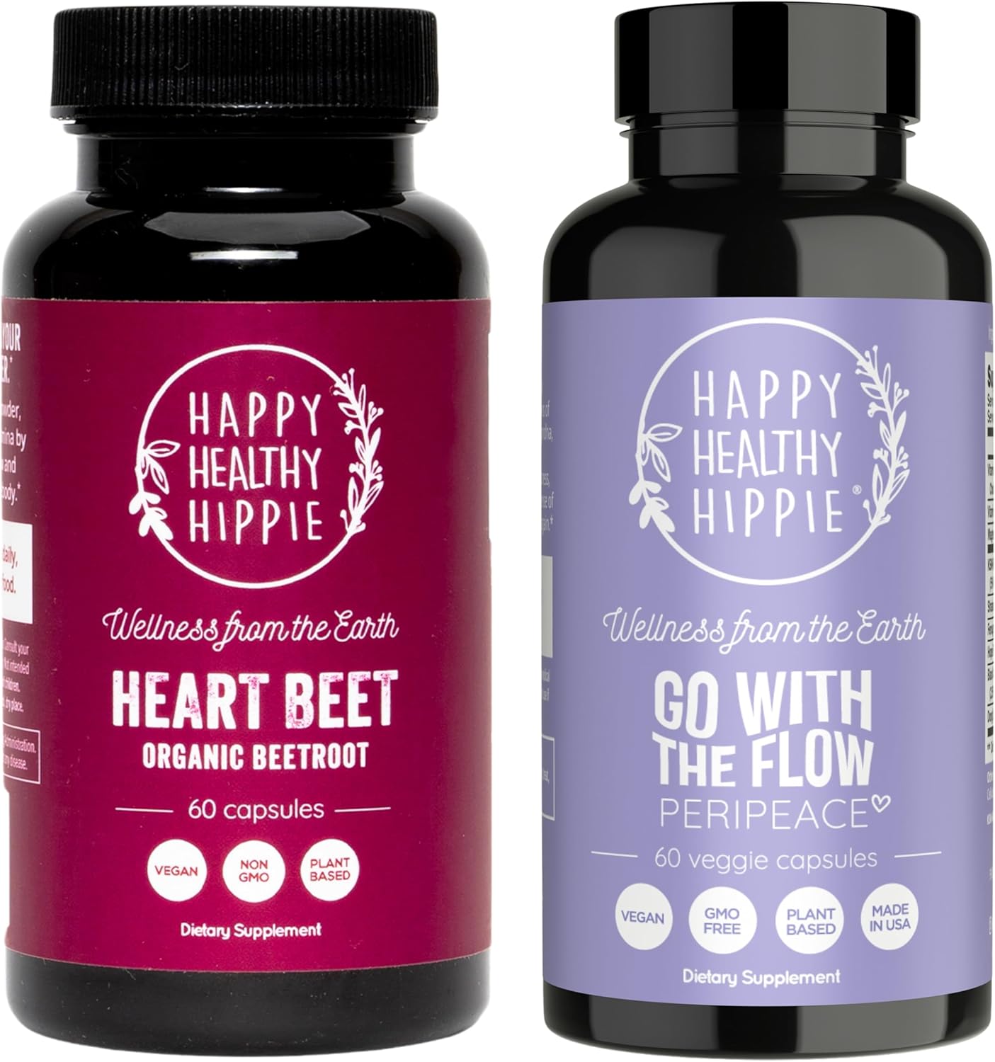Happy Healthy Hippie PeriPeace Supplements for Women & Organic Beet Root Capsules
