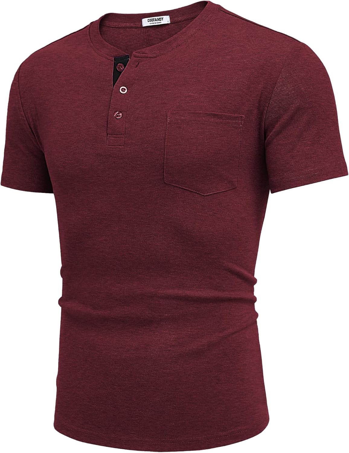 COOFANDY Men's Henley Shirts Short Sleeve Button T Shirt Casual Summer Basic Tee Tops with Pocket - Image 4