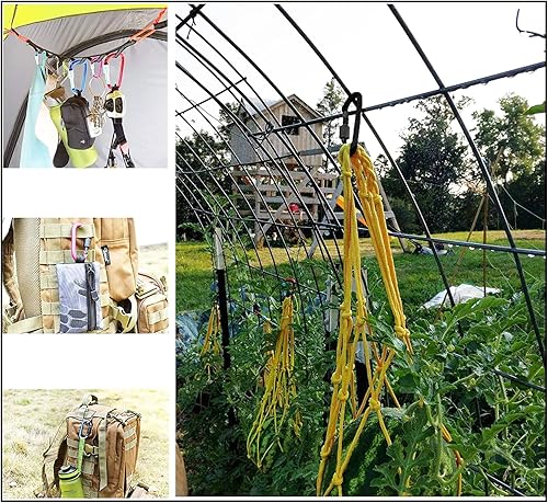 Miniatura 7 de Llavero táctico militar para hombres, mosquetón de liberación rápida, llaveros EDC Gear con anillo de acero inoxidable