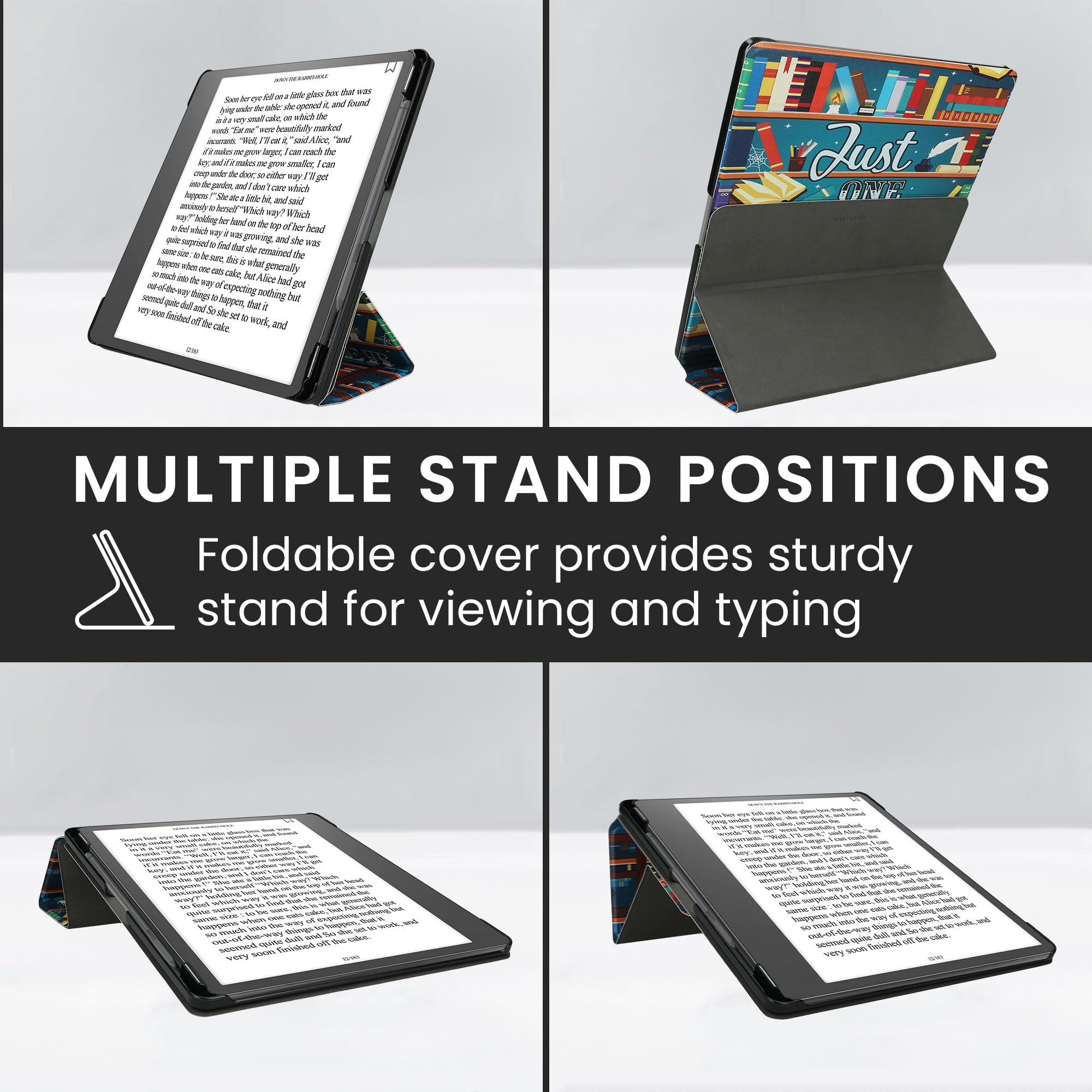 kwmobile Cover per Amazon Kindle Scribe (2022/2024) Cover - Custodia eBook Reader Verticale - Case eReader in Pelle PU - Chiusura Magnetica e Porta Penna - Ancora Un Capitolo