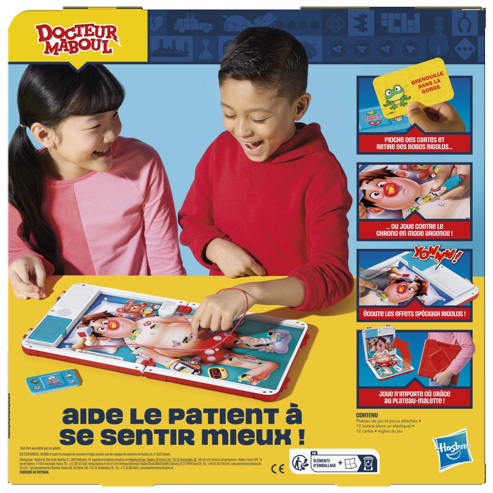 Hasbro Gaming Docteur Maboul, Jeu de Plateau Électronique avec Mallette de Transport Tout-en-Un - Version Française