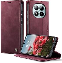 Cover Xiaomi Redmi Note 15 Pro Plus 5G Case Redmi Note 15 Pro+ Wallet Flip [Anti-Shock][RFID Blocking] [Kickstand] [Card Slot] Leather Cover for Redmi Note 15 Pro+5G - Wine Red