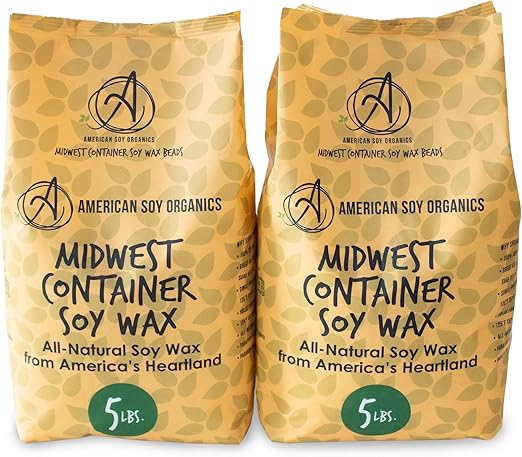 100% Midwest Soy Container Wax Beads for Candle Making, 10 lb Bag
