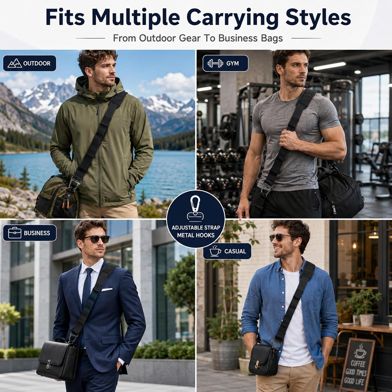 53 Inch Shoulder Strap for Bag - Adjustable Replacement Crossbody Bag Strap