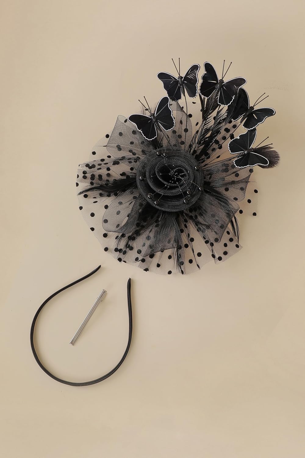 BABEYOND Fascinator Hats for Women - Tea Party Kentucky Fascinators Butterfly Headband Derby Wedding Flower Headpiece - Image 3