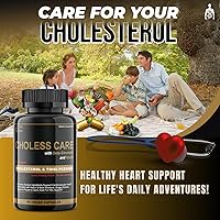 Vista 3 de Cholesterol Supplement - Triglycerides Support Capsules w. Organic, Odorless Garlic, Cayenne Pepper, Plant Sterols to Support Normal HDL and LDL