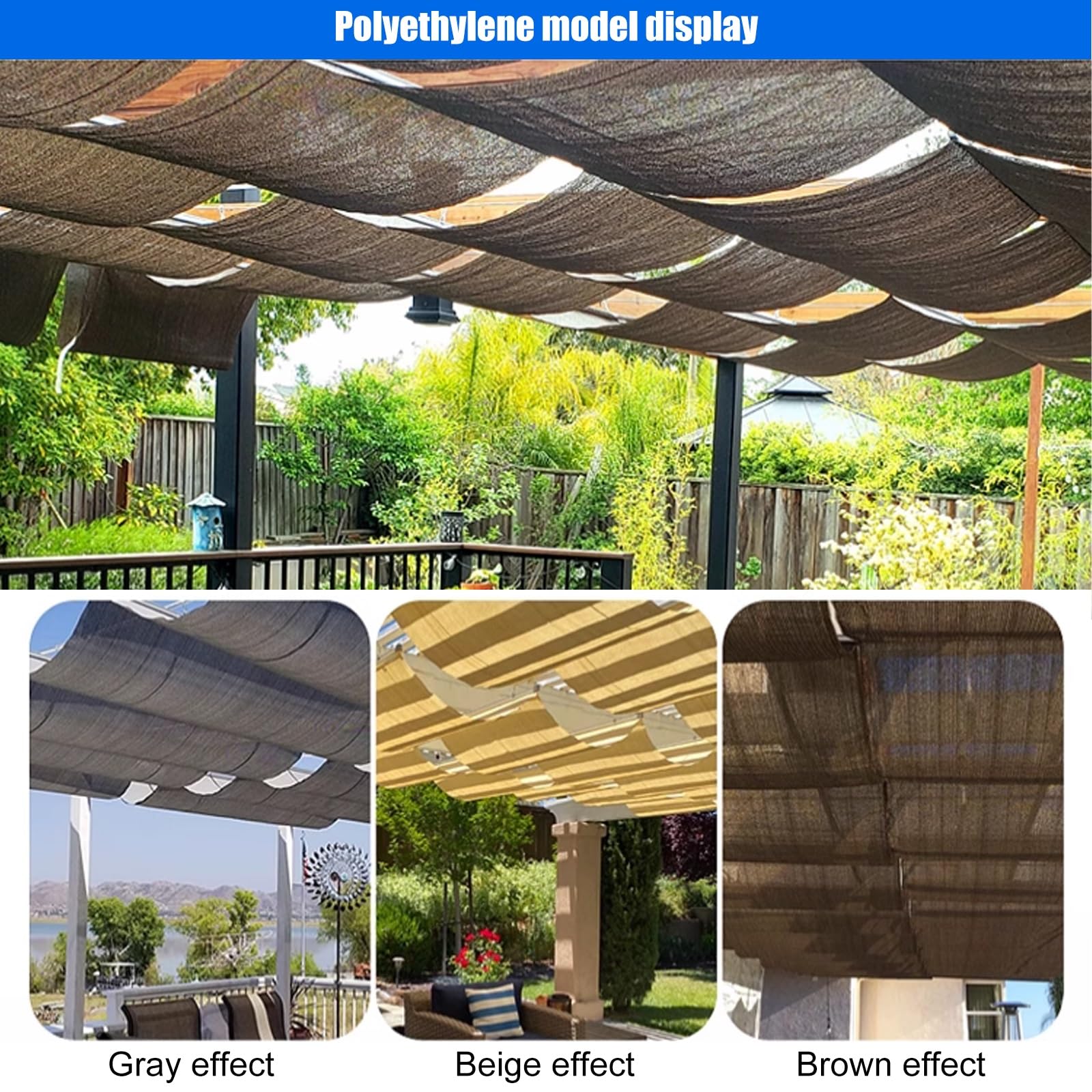 Wysuwany żagiel przeciwsłoneczny, odporna na promieniowanie UV, plandeka HDPE, na patio i podwórko, 1,5 x 4 m