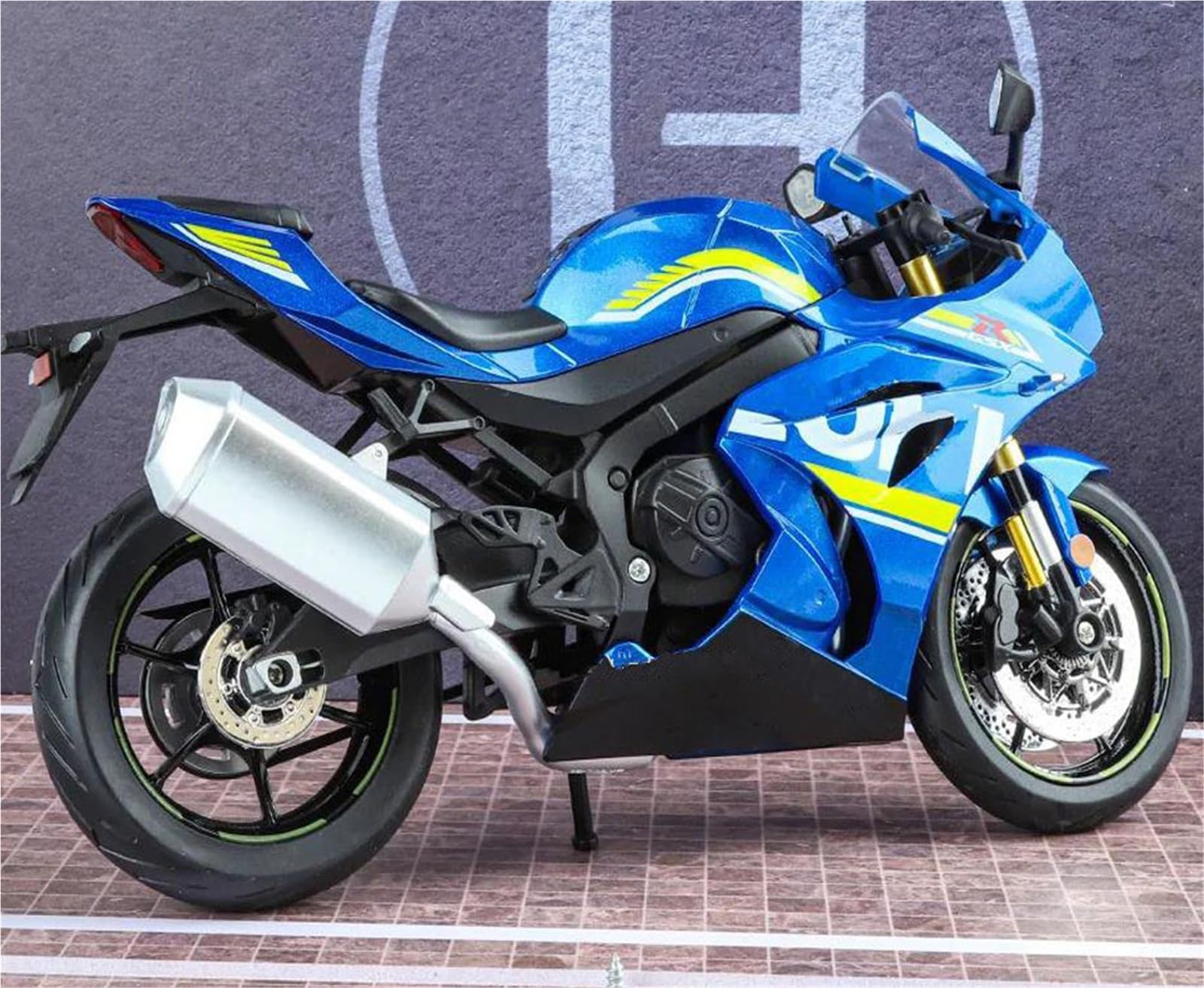 Modello di moto Modellino Di Motocicletta 1/9 Pressofuso, Giocattolo Portatile Da Corsa Per Dita, Simulazione Di Motocicletta Da Collezione Per SUZUKI GSX-1000R GSX1000R GSX 1000R(Blue)