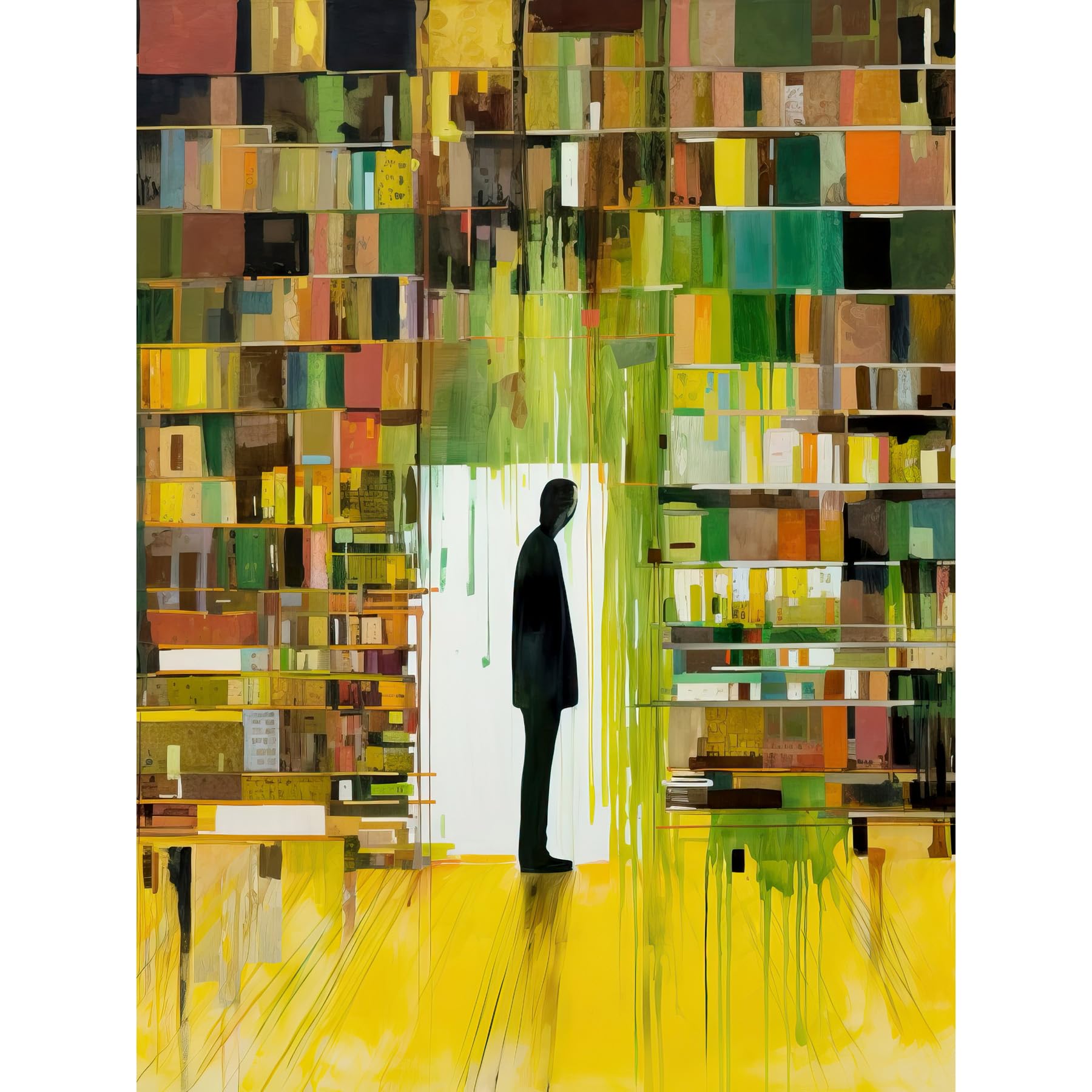 Artery8 The Silence a Person Finds in a Quiet Library Large XL Wall Art Canvas Print