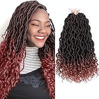 Vista 45 de Rastas de diosa de pelo de ganchillo de 18 pulgadas, 6 paquetes, pelo de ganchillo postizo previamente enrollado, pelo de ganchillo suave
