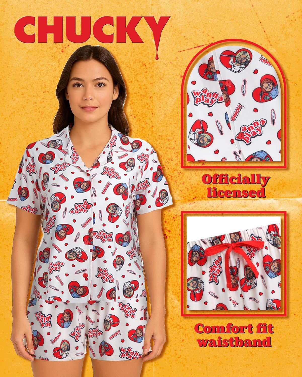 Womens Pajama Shorts Set - 2 Piece Pajama Shorts for Women and Short Sleeve Sleep Shirt Lounge Sets (S-XL)