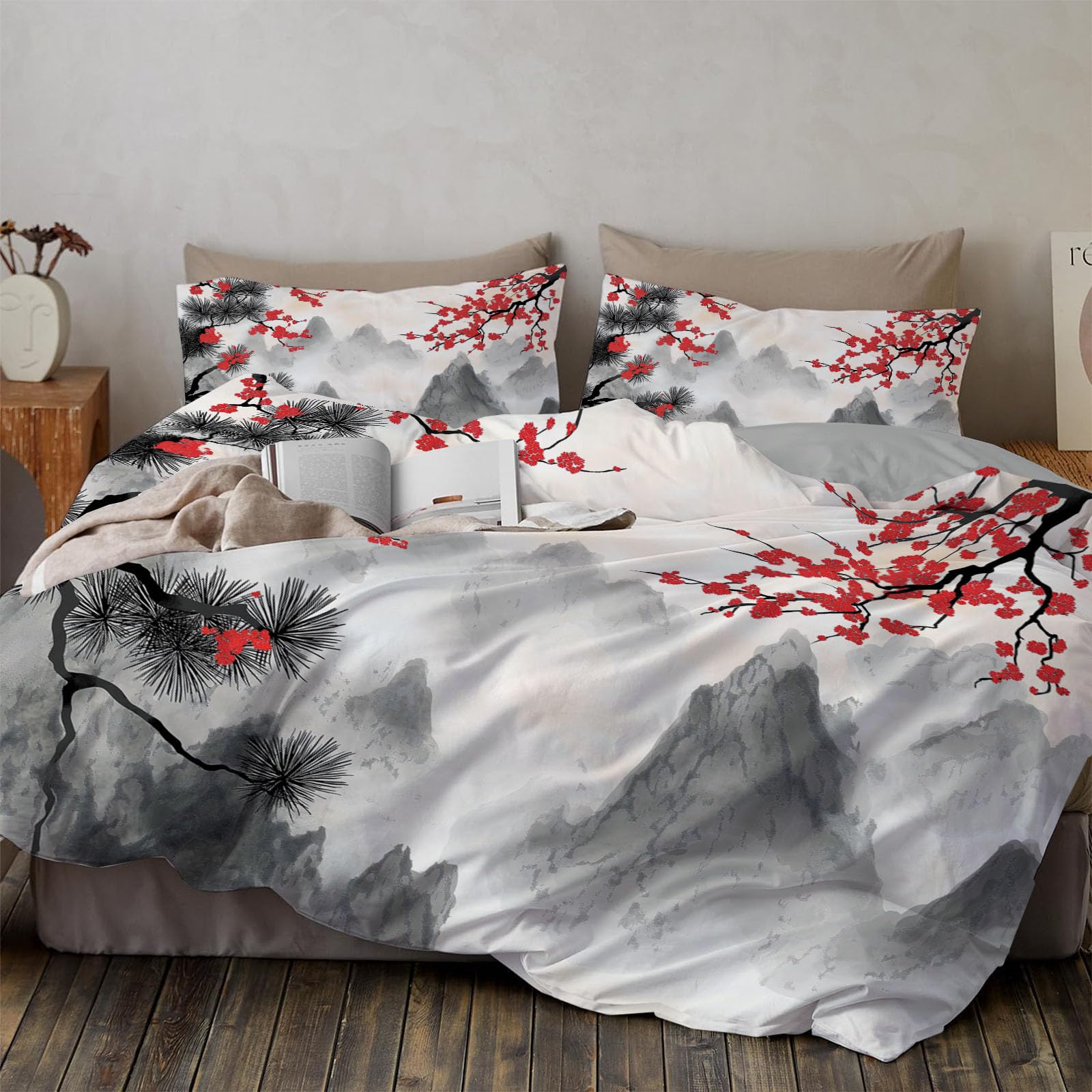 Parure de lit enfant montagne 140x200 pour s'endormir face aux sommets enneigés