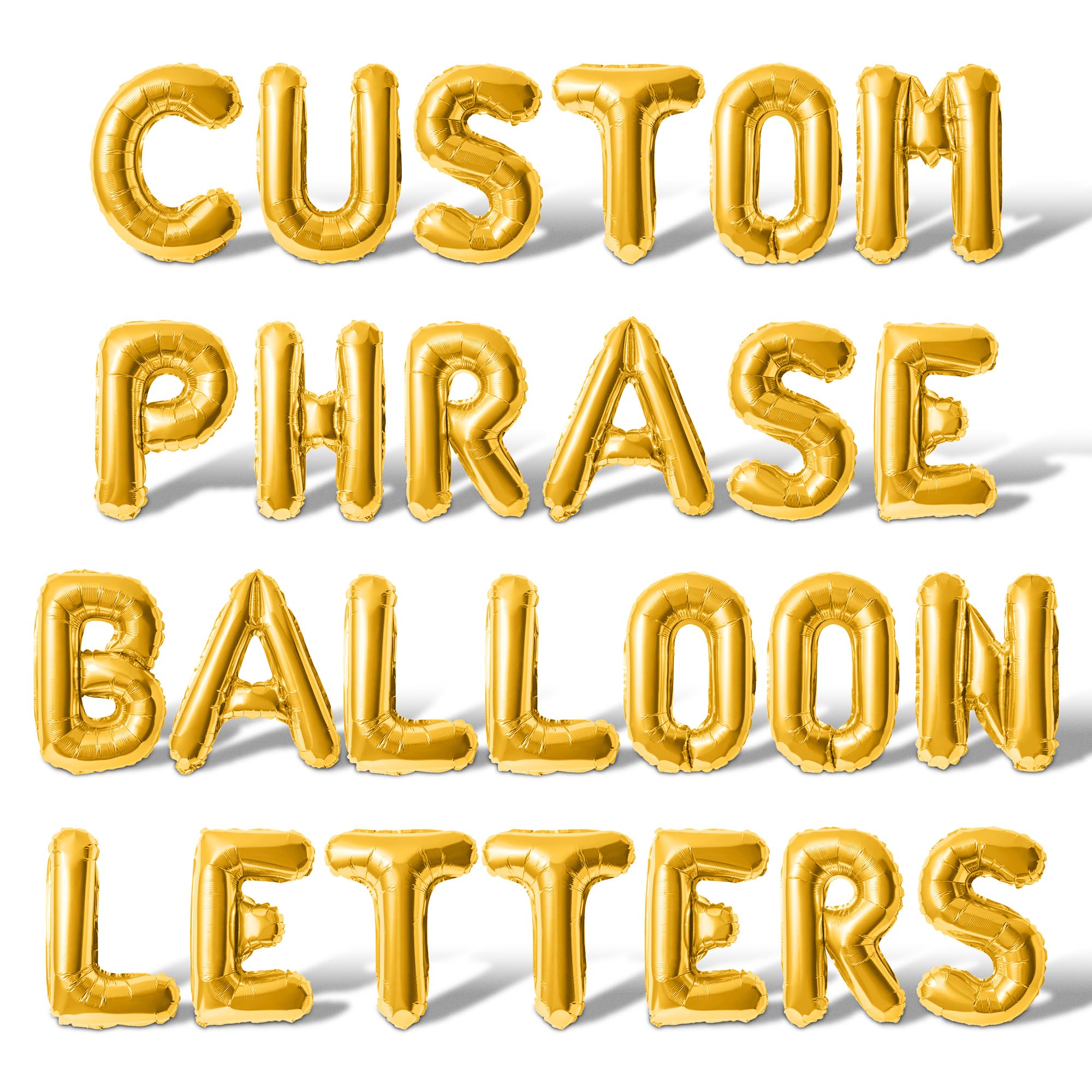 Gold Letter Balloons 16 Inch - Custom Balloon Letters - Alphabet Letter and Number Mylar Balloons - Customized Letter Balloon Banner for Birthday,