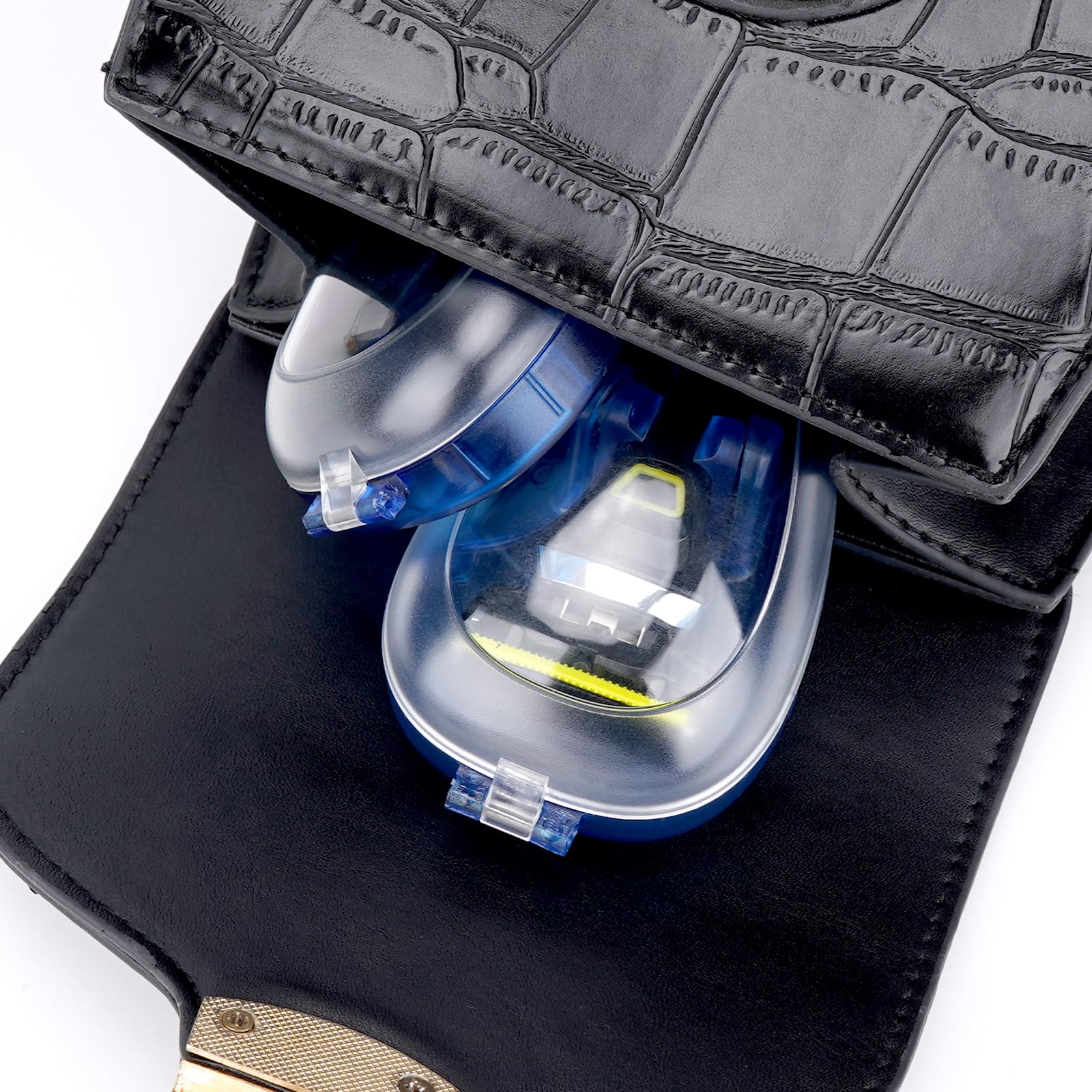 Linkidea 2 custodie rigide per rasoio, portatili e da viaggio, compatibili con Fusion 5 ProGlide, Sensor 3, SkinGuard, Pace 6 Pro (Blu)