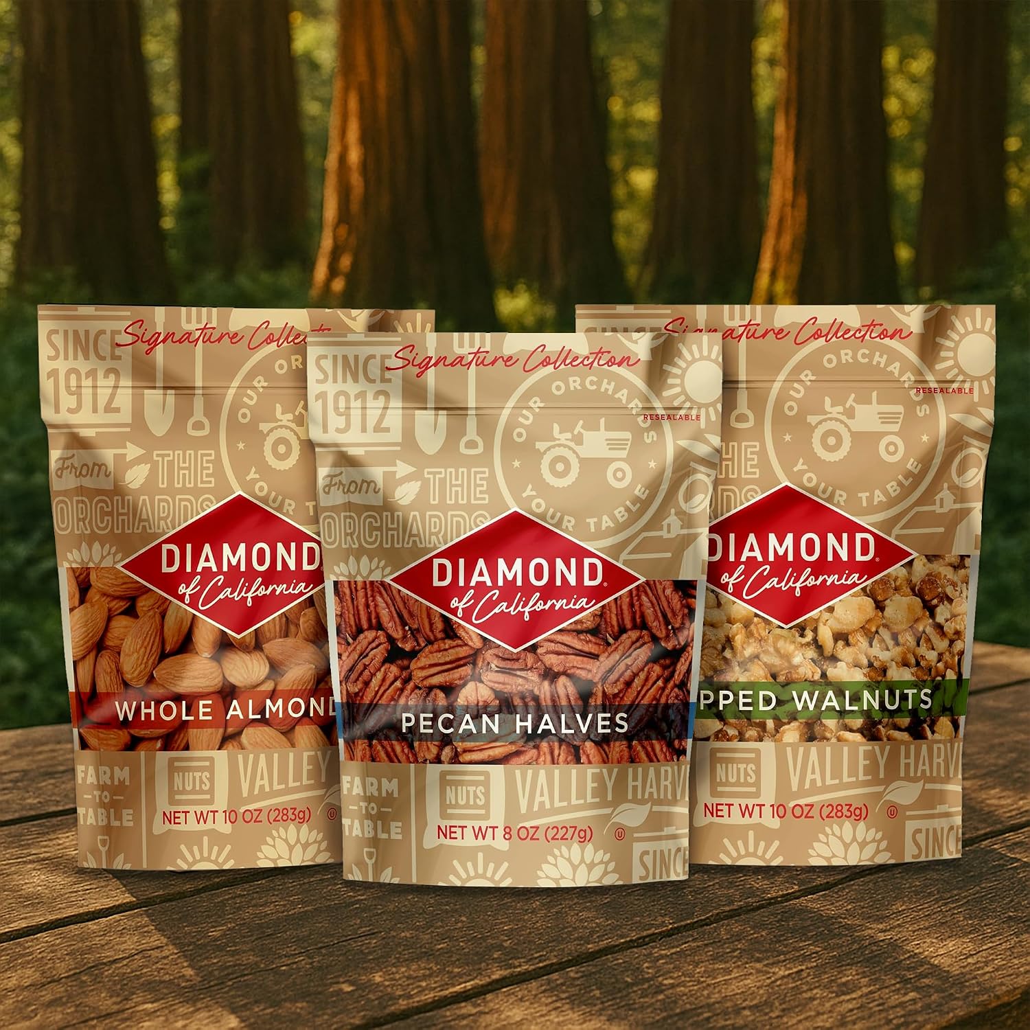 Diamond of California Signature Collection Shelled Walnut Halves and Pieces, Pre-Shelled Raw Walnuts for Wholesome Snacking or Topping Your Favorite Dishes, 16 oz.