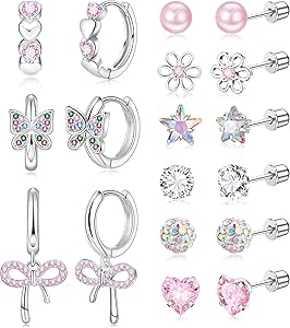 HJYZY 11 Pairs Cute Fruit Dangle Cherry Drop Strawberry Earrings Funny Earrings Gummy Bear Duck Mushroom Butterfly Dangle Wine Bottle Milk Tea Clouds Earrings Set For Women Girls Gift