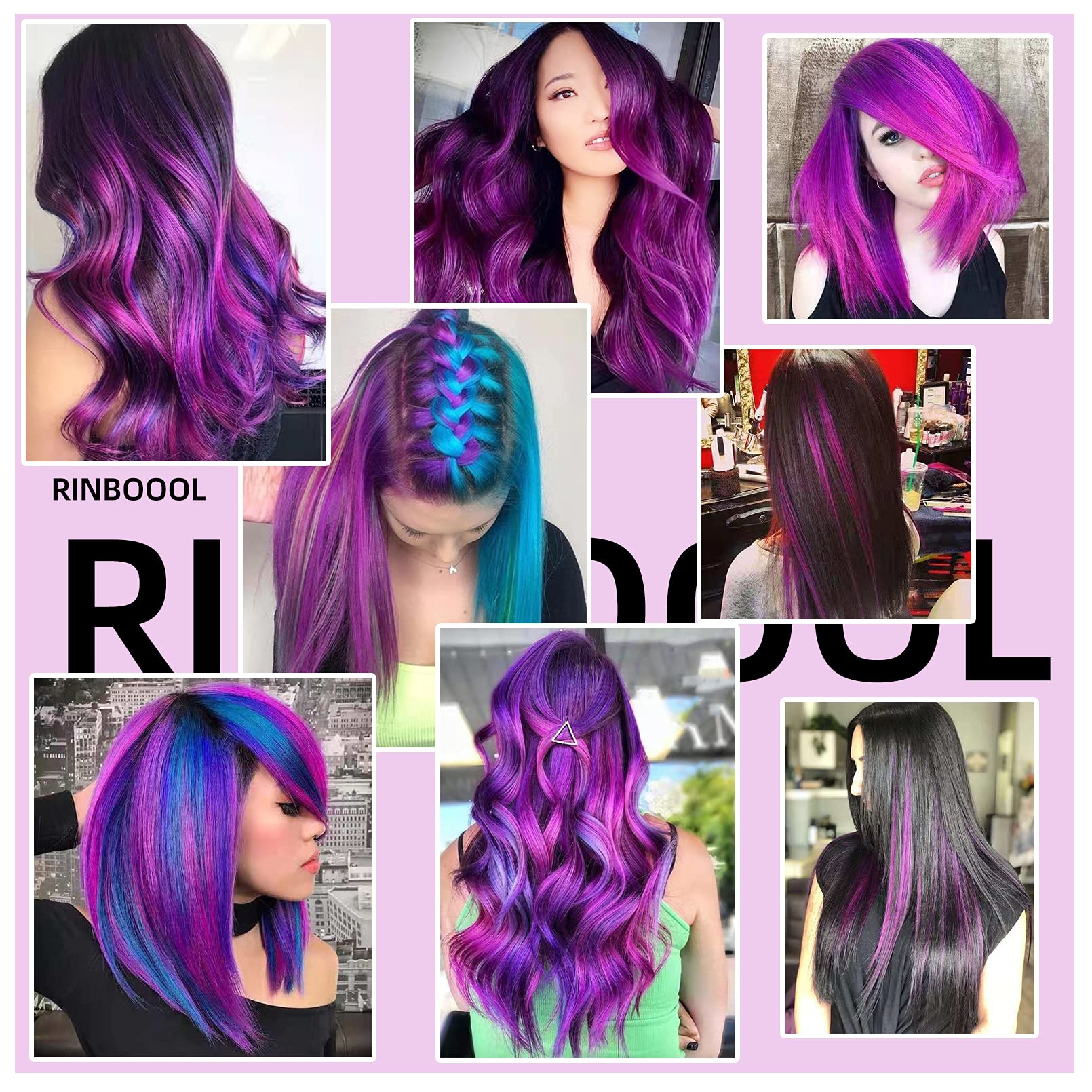 Amazon.com : RINBOOOL Purple Hair Extensions Clip in, 22  display picture 1