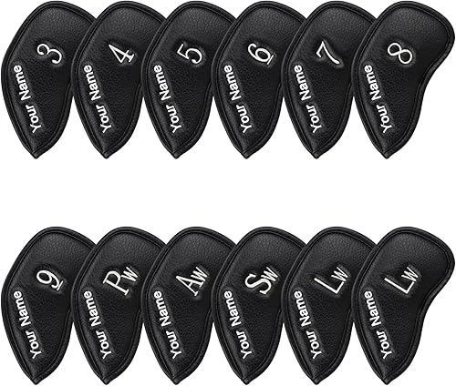 Miniatura 7 de CRAFTSMAN GOLF 12 piezas o 1 pieza de fundas protectoras de cuero sintético para cabezas de palos de golf, compatibles con todas las marcas