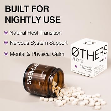 ØTHERS Reset+ Sleep Support 6-in-1 Adaptogenic Supplement | Magnesium L-Threonate, KSM66 Ashwagandha, Apigenin L-Theanine & Kanna | 120 Vegan Micro Tablets | UK Made