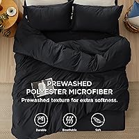 Vista 105 de Bedsure - Juego de ropa de cama de 2 piezas con 1 funda de edredón y 1 funda de almohada, extrasuave, prelavado, con cremallera, sin edredón
