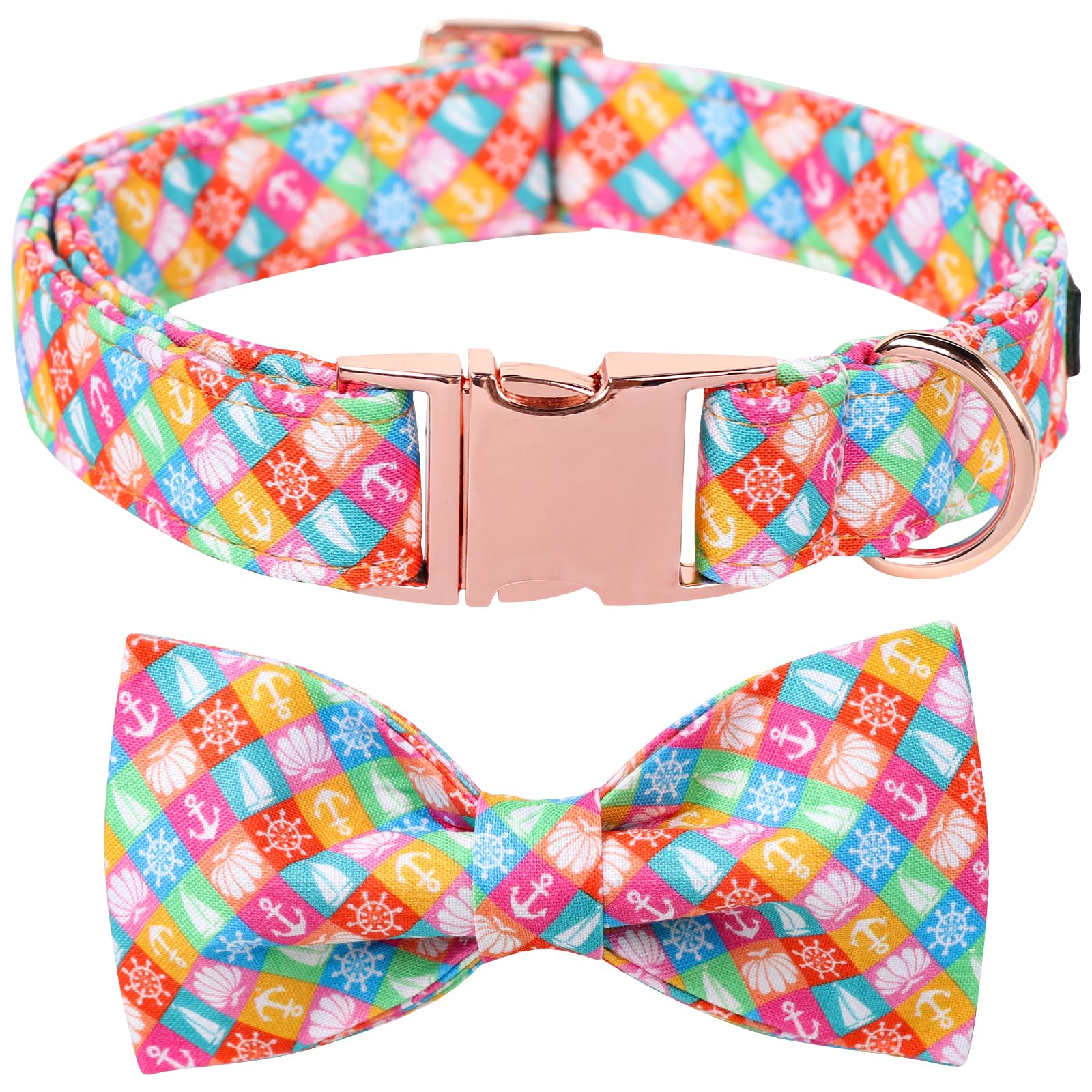 Lionet Paws Design Dogs Collar Cute Adjustable Dog Collars for Girl Female Small Medium Dogs Colorful Sailboat S