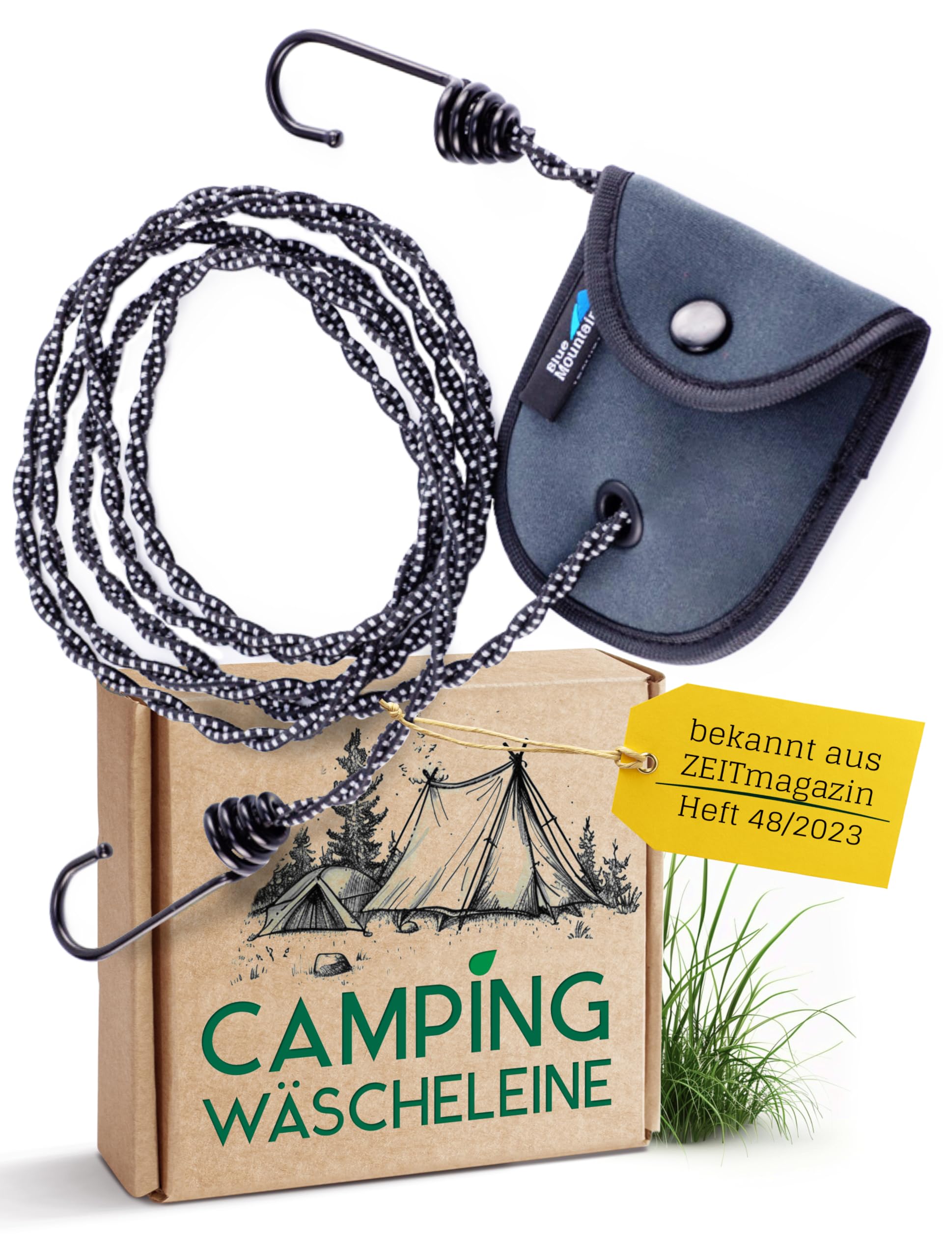 Camping Wäscheleine (3 m, reflektierend) für Reise, Vanlife, Badewanne, Wohnwagen und Balkon. Reisewäscheleine Schwarz Küche, Haushalt & Wohnen