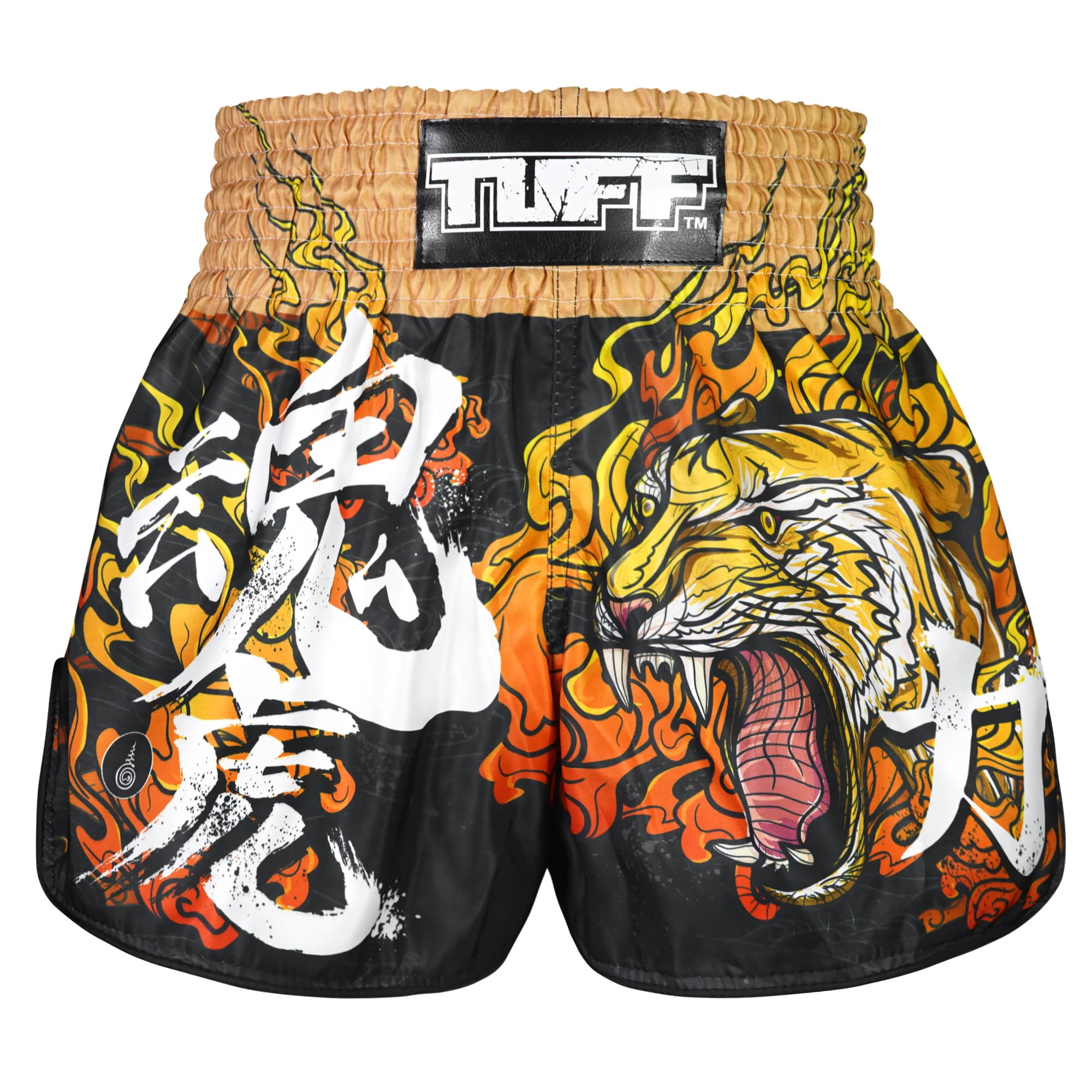 Tuff Sport Muay Thai Boxing Shorts, Retro Styles, Classic Slim Cut, MMA, Kickboxing, Workout Set, Tuf-rms111-blk, Medium