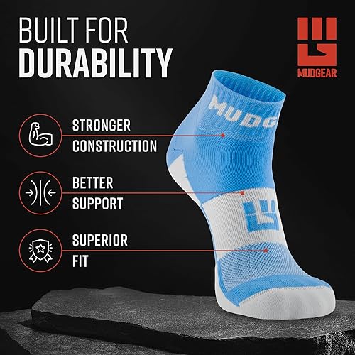 Miniatura 2 de Calcetines MudGear Trail para correr, paquete de 2 unidades, para hombre y mujer, fabricados en USA