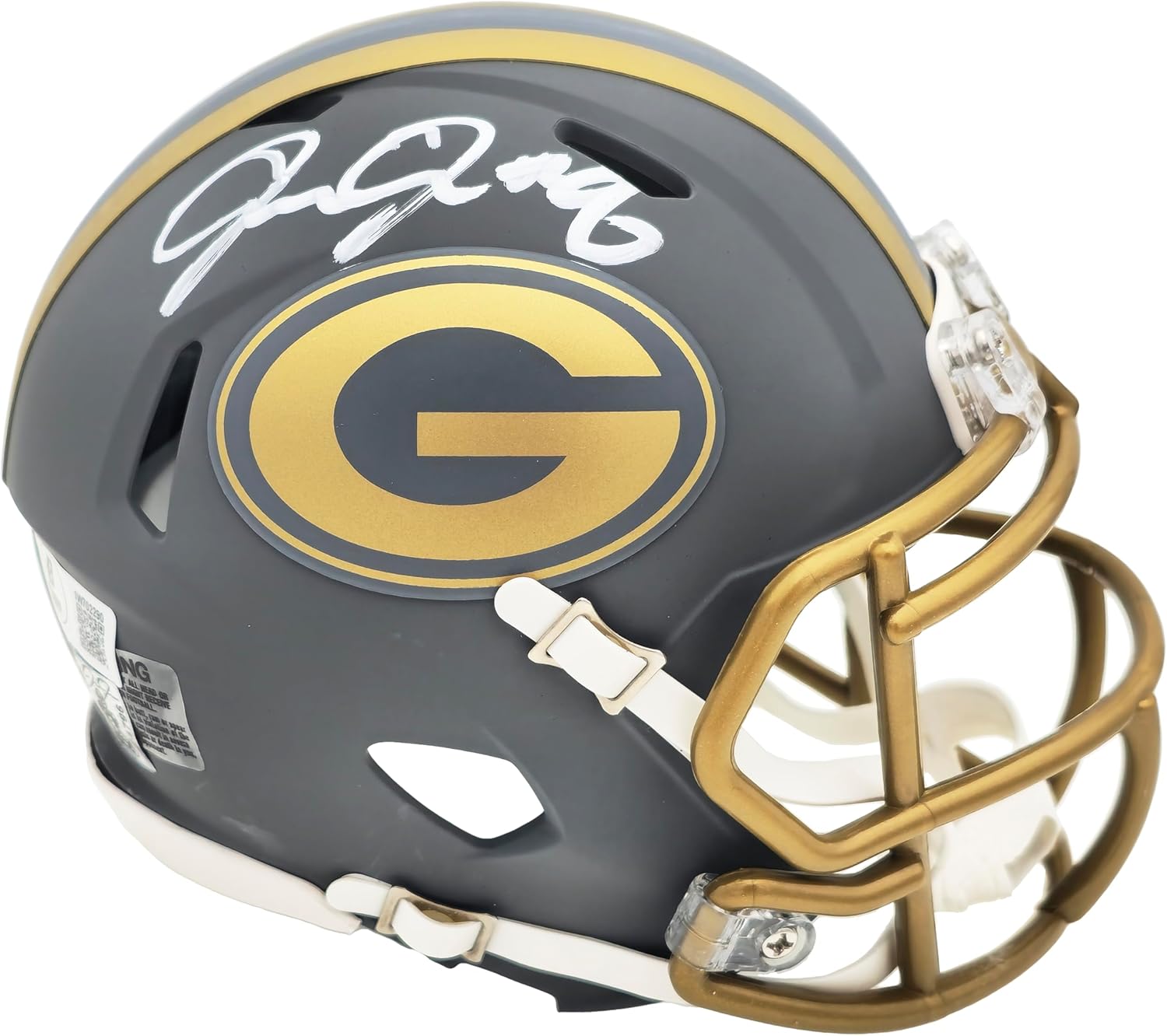 Josh Jacobs Autographed Slate Gray Speed Mini Football Helmet Beckett BAS Witness Stock #230237