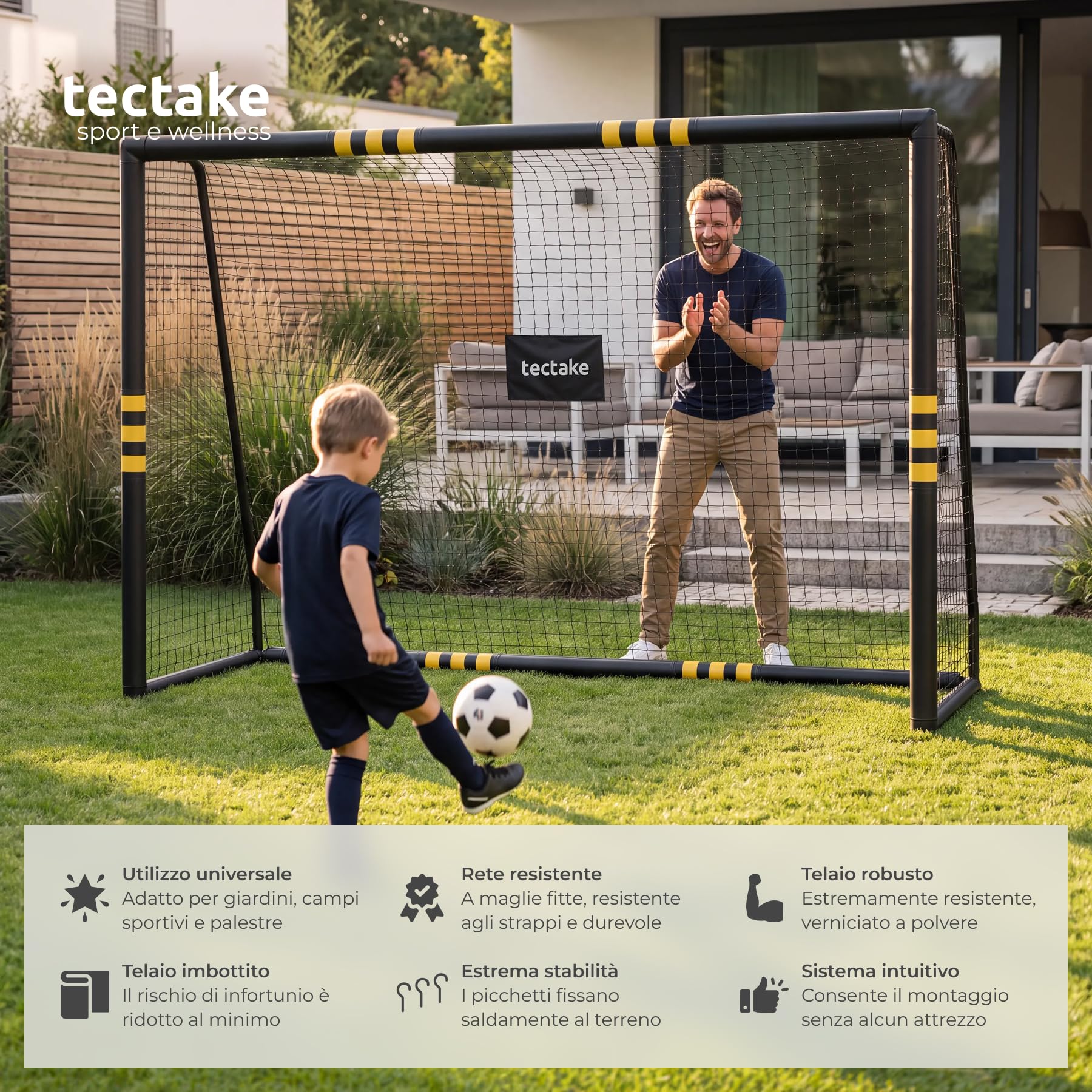 tectake® Porta da Calcio Resistente alle Intemperie