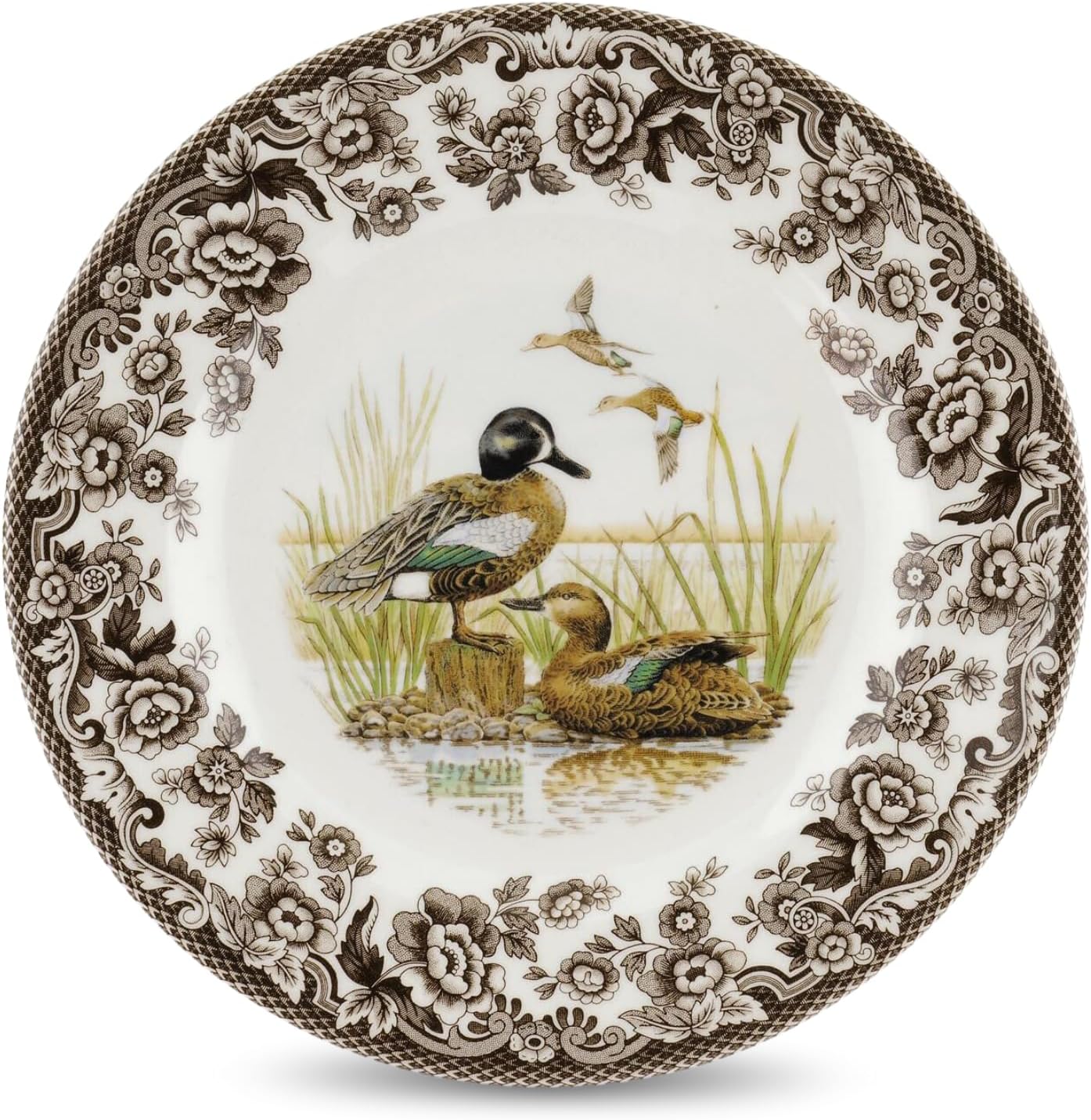 Spode Woodland Salad Plate, Blue Winged Teal, 8” | Perfect for Thanksgiving and Other Special Occasions | Made in England from Fine Earthenware | Microwave and Dishwasher Safe