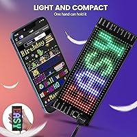 Vista 4 de Rayhome Mini letrero LED para automóvil, 6.7 x 2.76 pulgadas, panel de matriz LED flexible, USB 5 V, control de aplicación Bluetooth, letrero LED